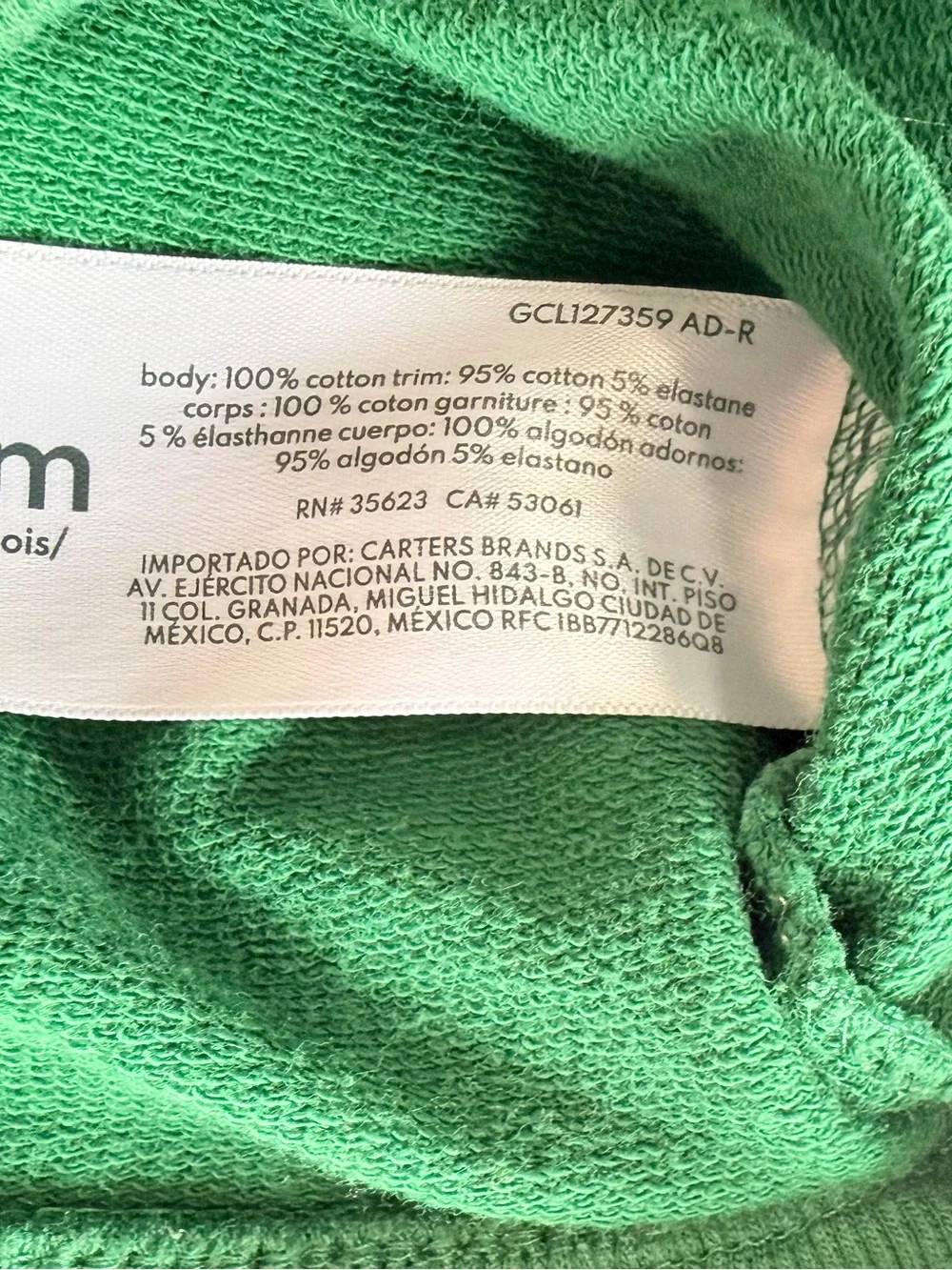 Carter's Green Snowman Crewneck Sweatshirt